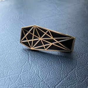 BN Geometric Pentacle Coffin Enamel Pin